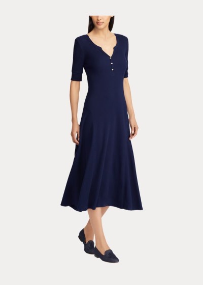 Women's Ralph Lauren Cotton Fit-and-Flare Dresses | 810645VYL